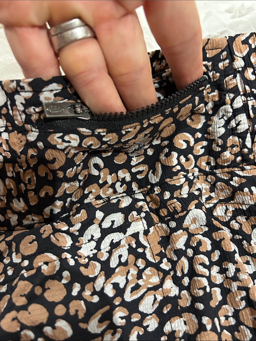 Free People movement High-Waist Leopard Print Athletic Shorts - Black/tan meium - Picture 6 of 11